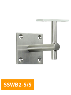 buy Wall-Mounted-80mm-Square-Handrail-Bracket-with-Flat-Rectangular-Top-SSWB2-S