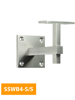 buy Wall-Mounted-80mm-Square-Handrail-Bracket-with-Flat-Rectangular-Top-SSWB4-S-S