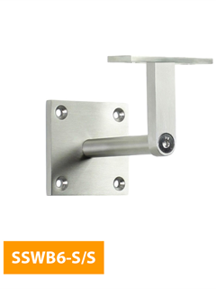buy Wall-Mounted-80mm-Square-Handrail-Bracket-with-Flat-Rectangular-Top-SSWB6-S-S