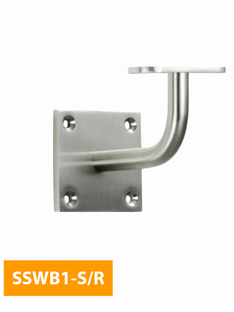 who 80mm Square Handrail Bracket with Flat Round Top - SSWB1-S/R (Satin Finish)