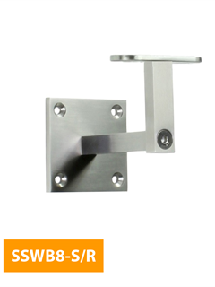 purchase Wall-Mounted-80mm-Square-Handrail-Bracket-with-Flat-Rounded-Top-SSWB8-S-R