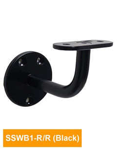 buy 80mm Round Handrail Bracket with Flat Round Top - SSWB1-R/R (Black)