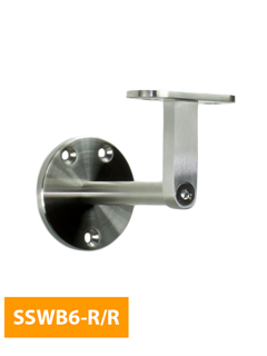purchase 80mm Round Handrail Bracket with Flat Round Top - SSWB6-R/R (Satin Finish)