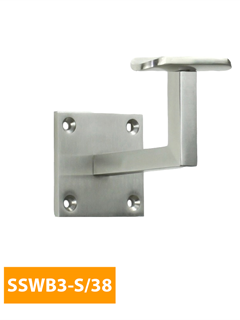 buy 80mm Square Handrail Bracket with 38mm Curved Top - SSWB3-S/38 (Satin Finish)