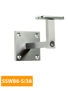 purchase 80mm Square Handrail Bracket with 38mm Curved Top - SSWB8-S/38 (Satin Finish)