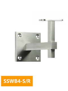 purchase 80mm Square Handrail Bracket with Flat Round Top - SSWB4-S/R (Satin Finish)
